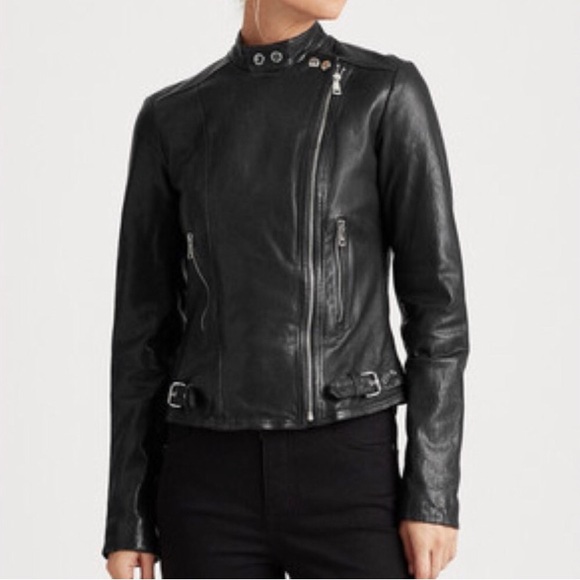 NWT )Ralph Rauren leather motorcycle jacket women4~6 size